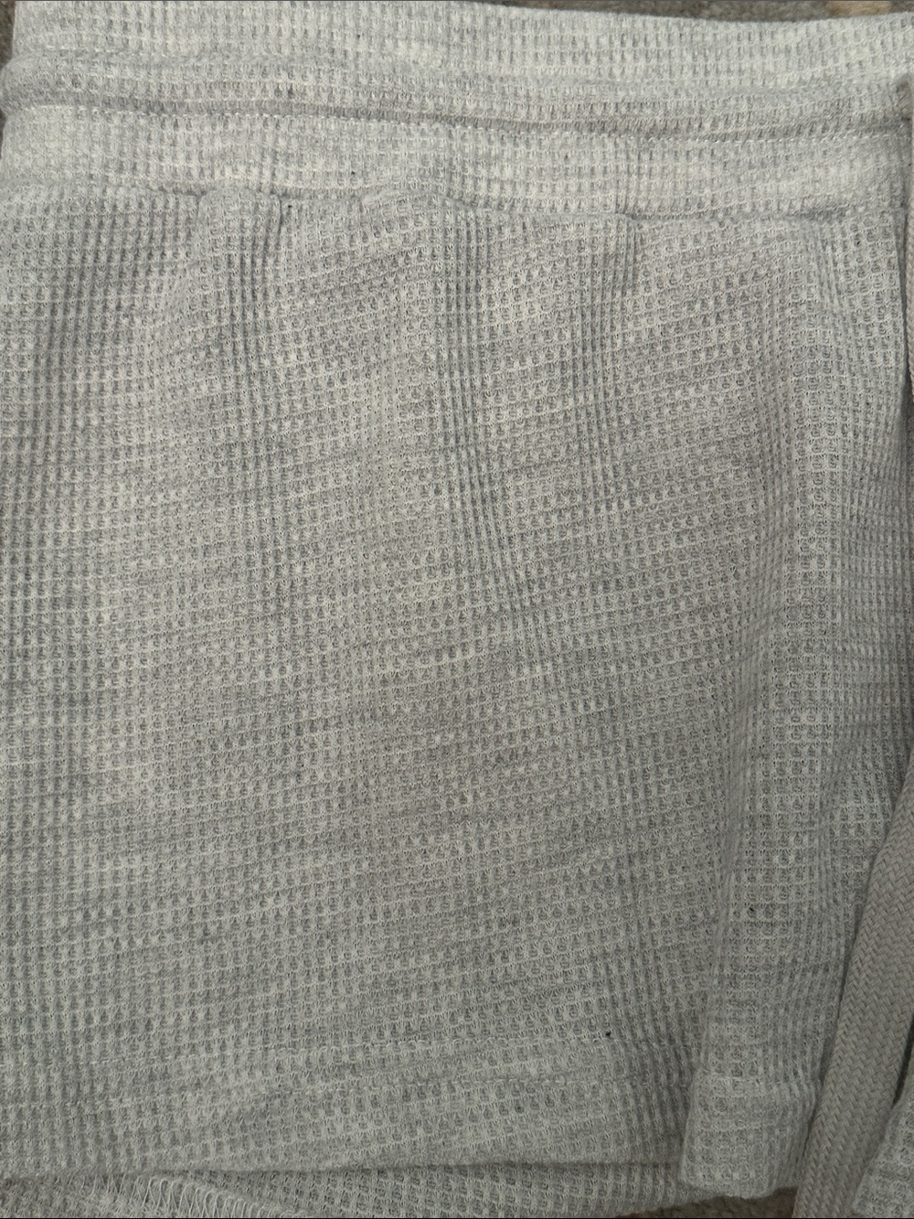 Edikted Light Gray Ribbed Lounge Shorts with Drawstring - Picture 4 of 5
